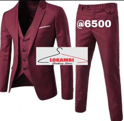 Light beige & Redwine maroon 3 pcs suits