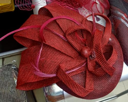 Red & maroon fascinators 