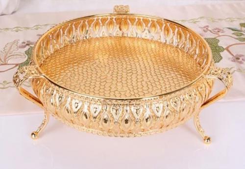  Gold circular & rectangular  decor tray